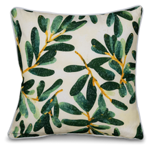 Bondi olive garden piped outdoor cushion