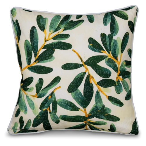Bondi olive garden piped outdoor cushion