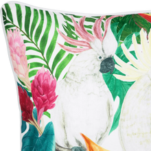 Bondi cockatoo piped outdoor cushion