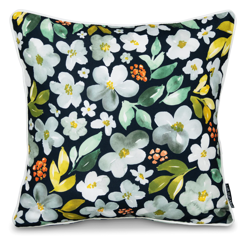 Bondi flower power piped outdoor cushion