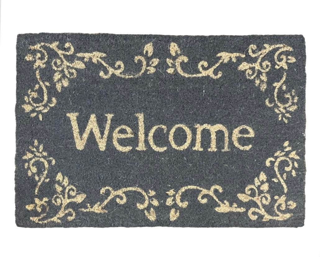 Grey Coir Welcome Mat