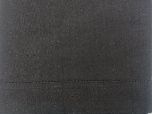 Hemstitch Black Cotton Tablecloth