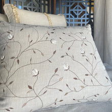 White Satin Buds Cushion Cover