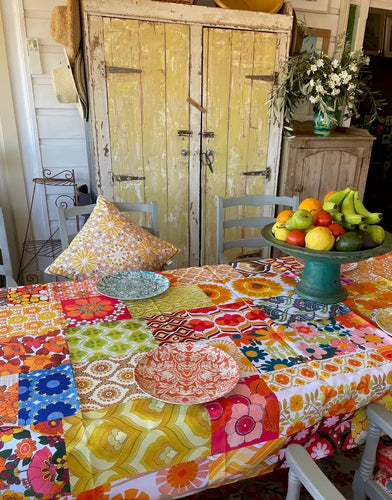 Anna Chandler Canvas Tablecloth Seventies Orange - 140 x 250cm
