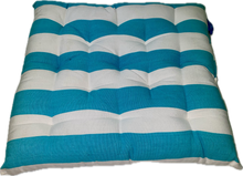 Aqua and White Stripe Chair Pad