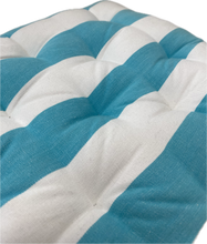 Aqua and White Stripe Chair Pad