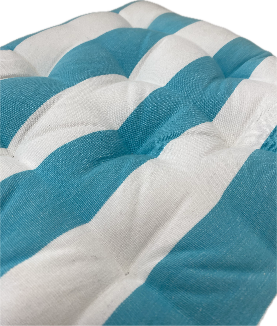 Aqua and White Stripe Chair Pad
