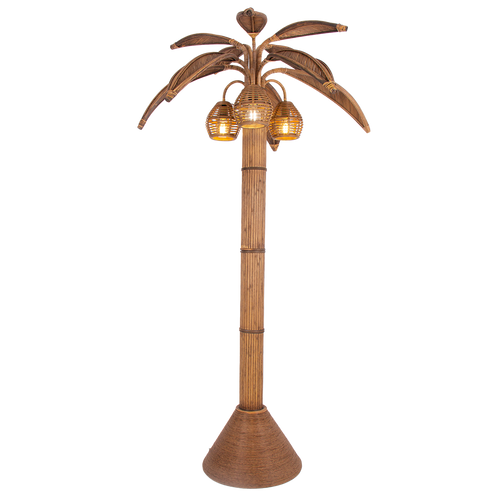 Rattan Palm Floor Lamp.