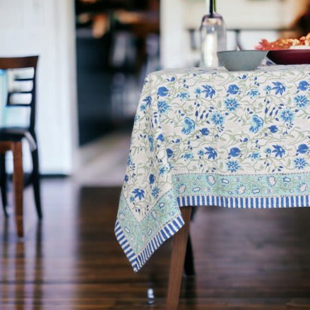 Block-Printed Cotton Tablecloths - Rectangular