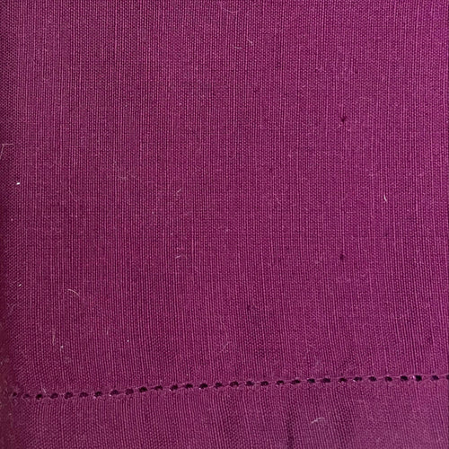 Hemstitch Burgundy Cotton Tablecloth