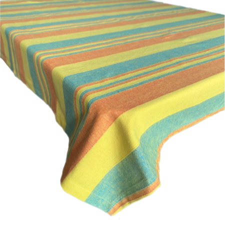 Lemon Striped Cotton Tablecloth