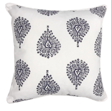 Ornamental Blue Cotton Cushion Cover