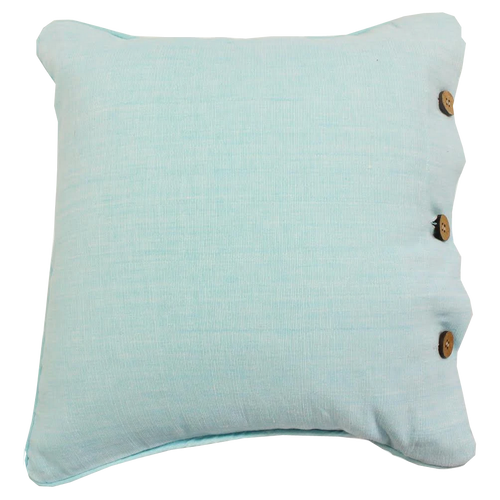 Ice Blue Cotton Cushion Cover