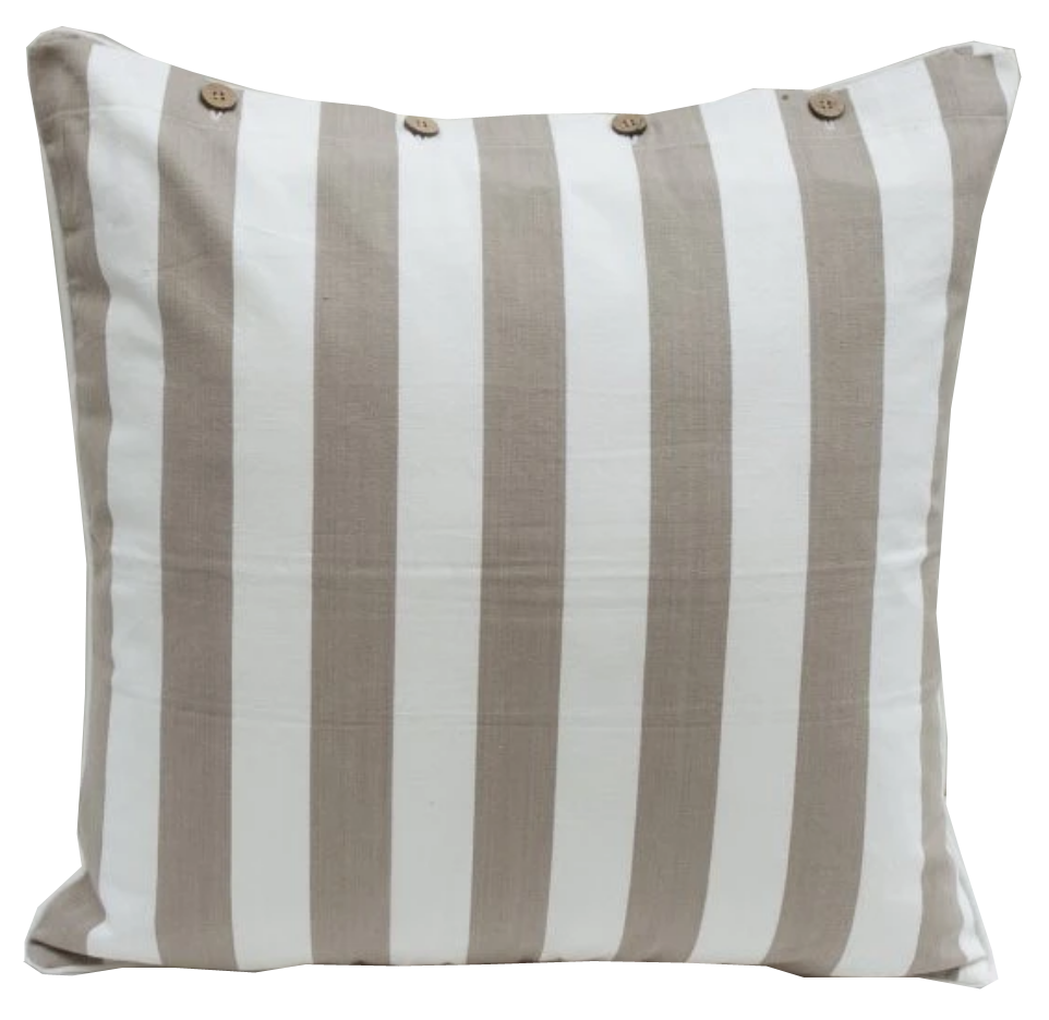 OHara Beige Striped Cotton Cushion Covers