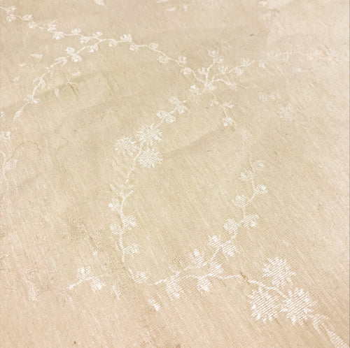 Hemp & Silk floral Jacquard Fabric