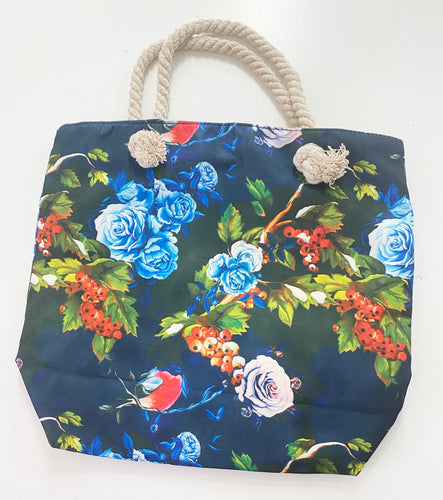 Canvas Tote Bag Birds & Berries