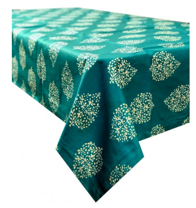Teal Paisley Stain Proof Tablecloth