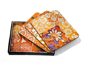 Anna Chandler Cork Coaster in Tangerine