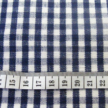 Cotton Gingham Fabric- Blue and Navy